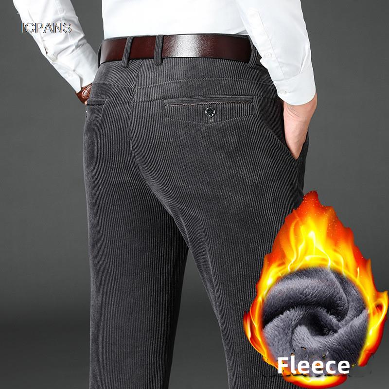 Corduroy Pant Warm - Calças masculinas de veludo de inverno