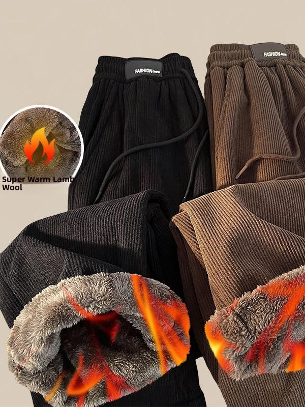 Corduroy Pant Warm - Calças de Veludo de Cordeiro Extra