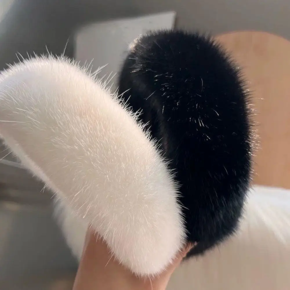 Winter Headband Fleece - 2025 outono inverno pele de vison