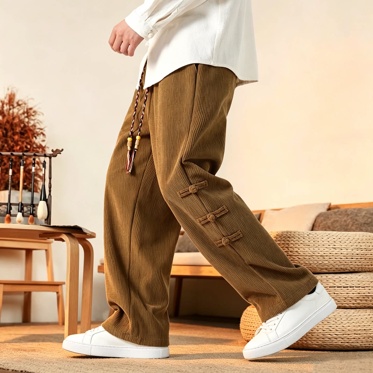 Calças Masculinas Novas de Out - Corduroy Pant Warm avaliação e preço