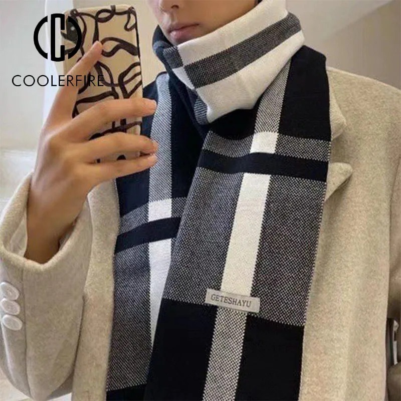 Novo inverno cachecol masculin - Wool Scarf Men avaliação e preço